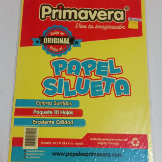 C103 Papel Silueta Colores Surtidos Paquete De 10 Hojas